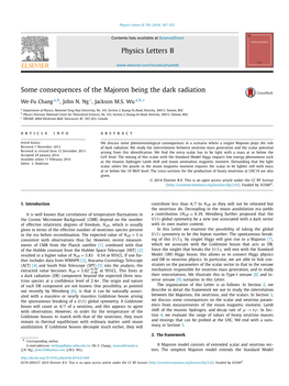 Some Consequences of the Majoron Being the Dark Radiation ∗ We-Fu Chang A,B,Johnn.Ngc, Jackson M.S