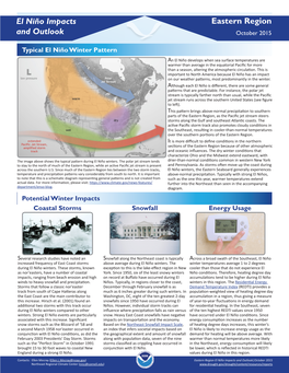 El Niño Impacts and Outlook, Eastern Region, October 2015