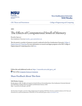 The Effects of Computerized Smell of Memory