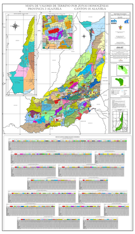 Mapa Del Cantón Alajuela 01, Distrito 01 a 14