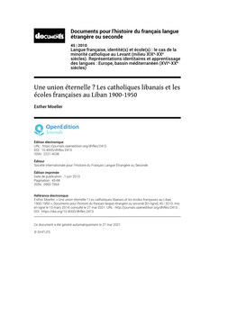 Documents Pour L'histoire Du Français Langue Étrangère Ou Seconde, 45