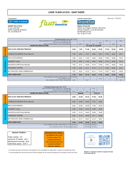 Horaires De La Ligne 19