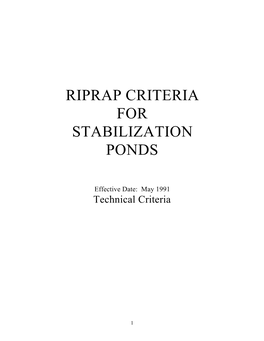 Riprap Criteria for Stabilization Ponds