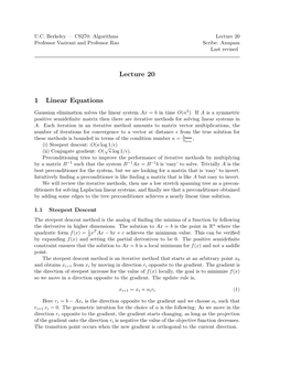 Lecture 20 1 Linear Equations