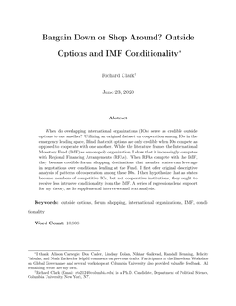 Outside Options and IMF Conditionality∗