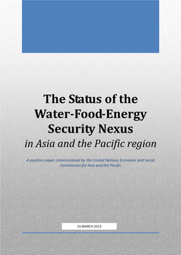 The Status of the Water-Food-Energy Security Nexus in Asia and the Pacific Region