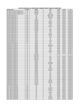 State of Nevada Fsc Compliant Cigarette/Ryo