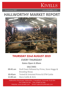 Hallworthy Market Report