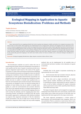 Ecological Mapping in Application to Aquatic Ecosystems Bioindication: Problems and Methods