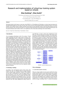 Research and Implementation of Virtual Tour Training System Based on Virtools