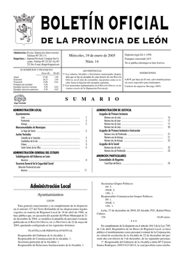 Boletín Oficial De La Provincia De León