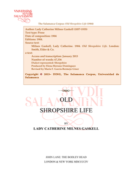 Old Shropshire Life (1904)