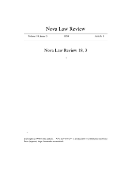 Nova Law Review 18, 3