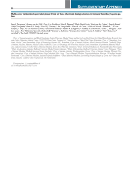 SUPPLEMENTARY APPENDIX Multi-Center Randomized Open Label Phase II Trial on Three Rituximab Dosing Schemes in Immune Thrombocytopenia Pa - Tien