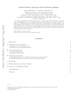 Arxiv:1509.00145V1 [Hep-Lat] 1 Sep 2015 I.Tectnr Solution Catenary the III