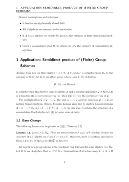 1 Application: Semidirect Product of (Finite) Group Schemes