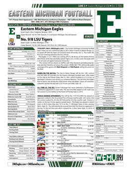 Eastern Michigan Eagles No. 9/8 LSU Tigers