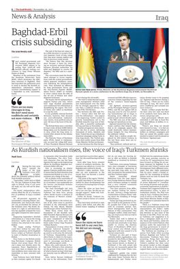 Baghdad-Erbil Crisis Subsiding