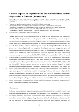 Climate Impacts on Vegetation and Fire Dynamics Since the Last Deglaciation at Moossee