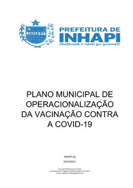 Plano Municipal De Operacionalização Da Vacinação Contra a Covid-19