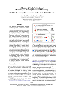 Is Multihop QA in DIRE Condition? Measuring and Reducing Disconnected Reasoning