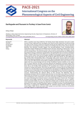 Earthquake and Tsunami in Turkey: a Case from Izmir