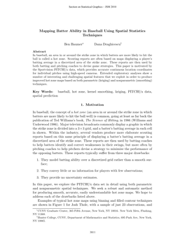 Mapping Batter Ability in Baseball Using Spatial Statistics Techniques