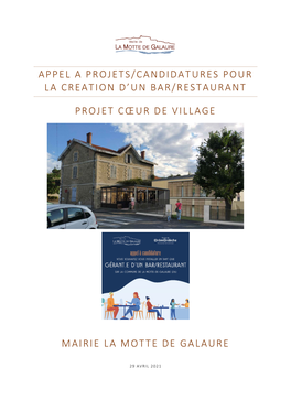 Appel a Projets/Candidatures Pour La Creation D'un