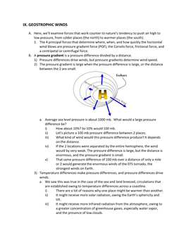 Ix. Geostrophic Winds