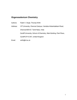 Stereoselective Reactions of Organoselenium Compounds