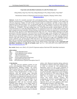 Expression and Subcellular Localization of Cyclin H in Bombyx Mori