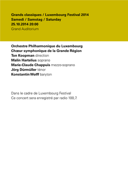 Orchestre Philharmonique Du Luxembourg Chœur Symphonique