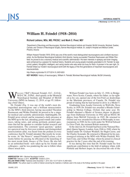 William H. Feindel (1918–2014)