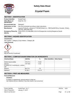 Crystal Foam SDS.Pdf