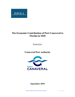 Port Canaveral 2018 Economic Impact Analysis
