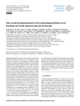 Size-Resolved Measurements of Ice-Nucleating Particles at Six Locations in North America and One in Europe