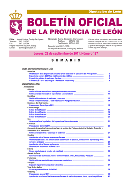 Boletín Oficial De La Provincia De León