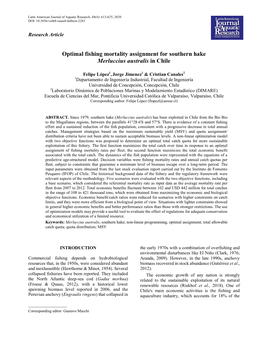 Optimal Fishing Mortality Assignment for Southern Hake Merluccius Australis in Chile