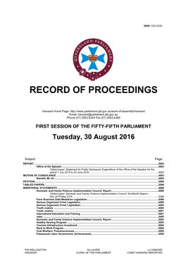 Record of Proceedings