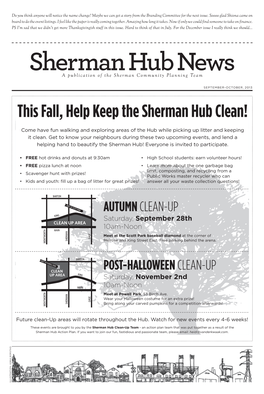 This Fall, Help Keep the Sherman Hub Clean!