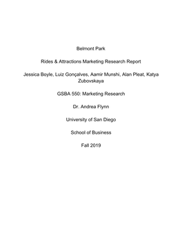 Belmont Park Rides & Attractions Marketing Research Report