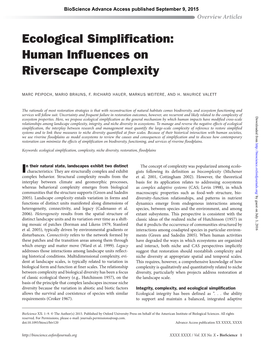 Ecological Simplification: Human Influences on Riverscape Complexity