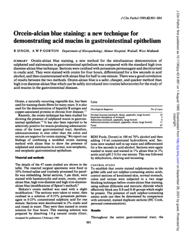 Orcein-Alcian Blue Staining: a New Technique for Demonstrating Acid Mucins in Gastrointestinal Epithelium
