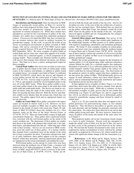 Detection of Gullies on Central Peaks and Crater Rims on Mars: Implications for the Origin of Gullies