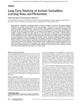 Long-Term Plasticity of Intrinsic Excitability