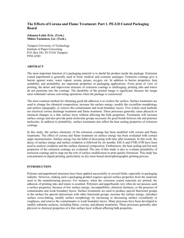 The Role of Surface Modification in Print Quality Formation