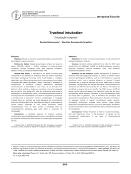 Tracheal Intubation Intubação Traqueal