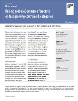 Raising Global Ecommerce Forecasts on Fast Growing Countries & Categories