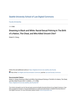 Dreaming in Black and White: Racial-Sexual Policing in the Birth of a Nation, the Cheat, and Who Killed Vincent Chin?