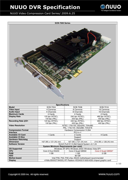 NUUO DVR Specification